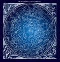 Blue Boreal Constellations Illustration Royalty Free Stock Photo