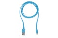 Blue bored USB cable on white isolated background Royalty Free Stock Photo