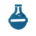 Blue Bottle with potion icon isolated on transparent background. Flask with magic potion. Happy Halloween party.