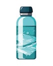 Blue bottle water on white background Royalty Free Stock Photo