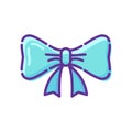 Blue bow icon. Vector illustration. White background. Royalty Free Stock Photo