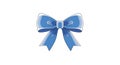 Blue bow illustration with two loops Royalty Free Stock Photo