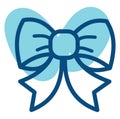 Blue bow, icon Royalty Free Stock Photo