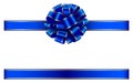 blue bow and ribbon with gold edging