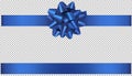 blue bow and ribbon illustration for christmas and birthday decorations