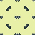Blue Bow tie icon isolated seamless pattern on yellow background. Vector Royalty Free Stock Photo