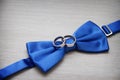 Blue bow tie with wedding