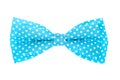 Blue bow tie with white polka Royalty Free Stock Photo