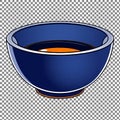 Blue Bowl with Dark Liquid Royalty Free Stock Photo