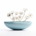 Blue Bowl Filled With Daisies: Ambient Occlusion, Zen Minimalism