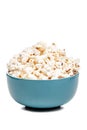 blue bowl with popcorn Royalty Free Stock Photo