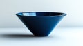 Blue bowl sits on a white background Royalty Free Stock Photo