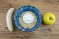 Oatmeal with Greek yogurt banana and apple