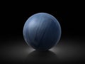 Blue Bowling Ball on black background