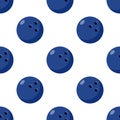 Blue Bowling Ball Flat Icon Seamless Pattern Royalty Free Stock Photo