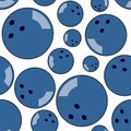 Blue Bowling Ball Seamless Pattern Royalty Free Stock Photo