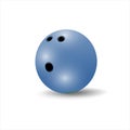 Blue bowling ball on white background illustration Vector illustration