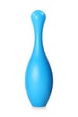 Blue bowling pin isolated. Child toy