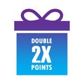 blue box double points. Card for marketing design. Vector illustration.