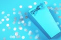 Blue box with pastel confetti