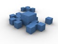Blue boxes clustered Royalty Free Stock Photo