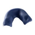 Blue boxing mouthguard, on a white background, mouthguard upside down