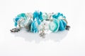 Blue bracelet with pendants Royalty Free Stock Photo