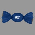Blue brand bonbon icon, realistic style