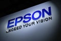 Brand logo of EPSON Corporation with slogan Exceed Your Vision