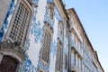 Blue brick tiled painting on a church wall landmark in Porto Royalty Free Stock Photo