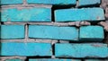 Blue brick wall background, texture blue brick. Copy space Royalty Free Stock Photo