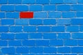Blue brick wall with one red brick. The concept of dissimilarity and alternatives