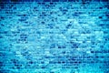 Blue brick wall painted with different tones and hues of blue as seamless pattern texture background Royalty Free Stock Photo