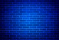 Blue Brick Wall with Soft Spotlight Royalty Free Stock Photo