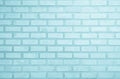 Pastel Blue and White brick wall texture background. Brickwork painted of blue color interior rock old pattern clean concrete grid Royalty Free Stock Photo