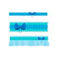 Blue bridal garters vector