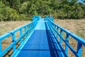 Blue bridge at the border between the North and South Korea at the Joint Security Area or Panmunjom in DMZ South Korea Royalty Free Stock Photo