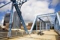 Blue bridge in Grand Rapids Royalty Free Stock Photo