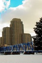 Blue Bridge in Grand Rapids Royalty Free Stock Photo