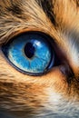 Blue bright cat eye close up view Royalty Free Stock Photo