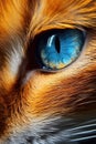 Blue bright cat eye close up view Royalty Free Stock Photo