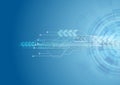 Blue bright hi-tech circuit board background Royalty Free Stock Photo