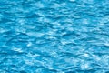 Blue and bright ripple water surface in swimming pool with sun reflection Royalty Free Stock Photo