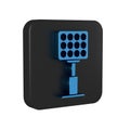 Blue Bright stadium lights icon isolated on transparent background. Spotlight on a football field. Floodlight, light Royalty Free Stock Photo