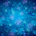 Blue brightness background with christmas stars an