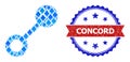 Blue Brilliant Collage Connect Icon and Unclean Bicolor Concord Watermark