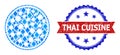 Blue Gemstone Collage Full Pizza Icon and Unclean Bicolor Thai Cuisine Watermark