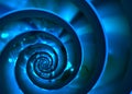 Blue Brilliant Metal Spiral Abstract Bright Helical Background Royalty Free Stock Photo