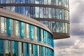 Blue brise soleil sun breakers on modern office glass building Royalty Free Stock Photo