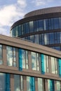 Blue brise soleil sun breakers on modern office glass building Royalty Free Stock Photo